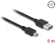 Delock - EASY-USB 2.0 -A apa > USB 2.0 mini apa kábel, 5 m - 83365