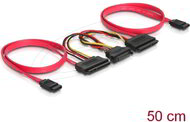 Delock - SATA kábel 2 HDD-hez, all in one, 3 Gbs, 20cm/50cm - 84356