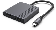 Gembird - USB-C - HDMI + DP adapter, 4K 60Hz, fekete - A-CM-HDMIFDPF-01