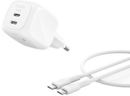 Belkin - BoostCharge Pro 2 portos USB-C GaN töltő, 50 W - WCH019KQ1MWH-B6