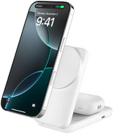 Belkin - UltraCharge Összecsukható, mágneses 2 az 1-ben töltőállomás Qi2 25W-tal - WIZ038KQWH