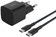 Belkin - BoostCharge USB-C töltő (25 W) és USB-C/USB-C kábel - WCA012KQ1MBK-B6