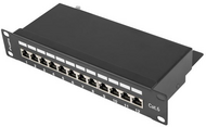 LANBERG - PPF6-9012-B Patch Panel 10inch 12 port 1U cat.6 black - PPF6-9012-B