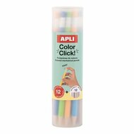 Színes töltőceruza készlet, ceruzatartóban, APLI "Color Click", 12 különböző szín, (12 db)