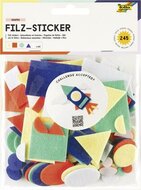 Matrica készlet, filc, 245 db, alakzatok, FOLIA, különböző színek