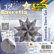 Bascetta csillag készlet, 14,5x14,5 cm, 90 g, 32 lap, FOLIA, antracit-gyöngyök, (32 lap)
