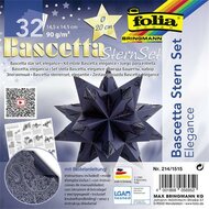 Bascetta csillag készlet, 14,5x14,5 cm, 90 g, 32 lap, FOLIA, kék-indiai álom, (32 lap)