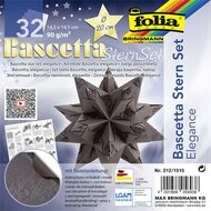 Bascetta csillag készlet, 14,5x14,5 cm, 90 g, 32 lap, FOLIA, barna-indiai álom, (32 lap)