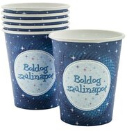 Pohár, papír, "Boldog Születésnapot", kék, (6 db)