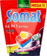 Mosogatógéptabletta, 75 db, SOMAT "All in 1 Extra", Lemon&Lime, (75 db)