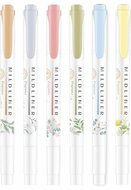 Szövegkiemelő készlet, 1,4/4 mm, kétvégű, ZEBRA "Mildliner Scented Fragrance", 6 különböző szín, (5 db)