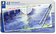 Akvarell ceruza készlet, hatszögletű, fém doboz, STAEDTLER "Karat® aquarell 125", 48 különböző szín, (48 db)