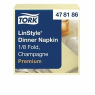 Szalvéta, iparilag komposztálható, 1/8 hajtogatott, 1 rétegű, 39x39 cm, Premium, TORK "LinStyle", pezsgő, (50 db)