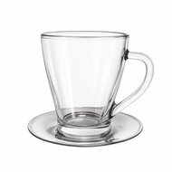 Üvegbögre, inox alj, 25 cl "TeaTime"