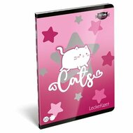 Füzet, tűzött, A5, lecke, 40 lap, LIZZYSULI, "Kit tok Stars Purrfect"