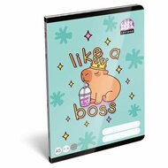 Füzet, tűzött, A5, vonalas, 32 lap, 4-8. osztály, LIZZYSULI, "Lollipop Capybara","21-32"