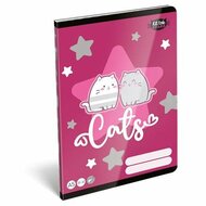 Füzet, tűzött, A5, sima, 32 lap, LIZZYSULI, "Kit tok Stars Purrfect", "20-32"