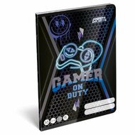 Füzet, tűzött, A5, vonalas, 32 lap, 3. osztály, LIZZYSULI, "Esport, Gamer on Duty", "12-32"