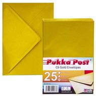 Boríték, C6, enyvezett, PUKKA PAD "Gold", arany, (25 db)