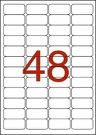 Etikett, 45,7x21,2 mm, poliészter, időjárásálló, kerekített sarkú, fehér, APLI, 960 etikett/csomag, (20 lap)