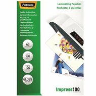 Meleglamináló fólia, 100 mikron, A3, fényes, 100 db, FELLOWES, (100 db)