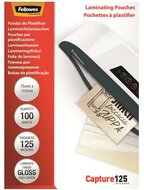 Meleglamináló fólia, 125 mikron, 75x105 mm, fényes, 100 db, FELLOWES, (100 db)