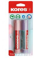 Ragasztóstift, pasztell színű tokban, 2x20 g, KORES, vegyes színek, (2 db)