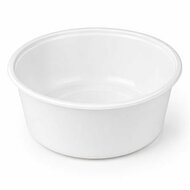 Műanyag leveses tányér, tetőzhető, 500 ml, 50 db, fehér, (50 db)