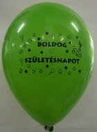 Léggömb, 26 cm, két oldalon nyomott "Boldog születésnapot", vegyes szín, (6 db)