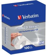 VERBATIM - CD/DVD boríték - papír, ablakos, bebújtatós fül, fehér, (100 db)