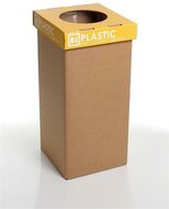 Szelektív hulladékgyűjtő, újrahasznosított, angol felirat, 20 l, RECOBIN "Mini", sárga
