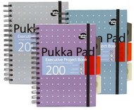 Spirálfüzet, A5, vonalas, 100 lap, PUKKA PAD "Metallic Project Book", vegyes szín