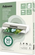 Meleglamináló fólia, 80 mikron, A3, fényes, 100 db, FELLOWES "Light", (100 db)