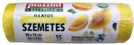 Szemeteszsák, újrahasznosított, köthető füles, illatosított, 60 l, 15 db, 59x72 cm, 13 µ, MAZZINI, citrus illat, (15 db)