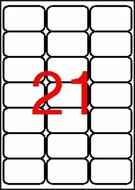 Etikett, univerzális, 63,5x38,1 mm, kerekített sarkú, APLI, 2100 etikett/csomag, (100 lap)