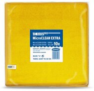 Törlőkendő, mikroszálas, univerzális, 10 db, 40x40 cm, BONUS "MicroCLEAN Extra", sárga, (10 db)