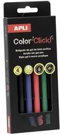 Zseléstoll, akril tintával, 0,7 mm, nyomógombos, APLI "Color Click", 4 különböző szín, (4 db)