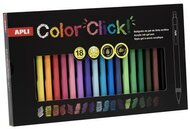 Zseléstoll, akril tintával, 0,7 mm, nyomógombos, APLI "Color Click", 18 különböző szín, (18 db)