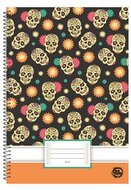 Spirálfüzet, A4, sima, 70 lap, OPTISCHOOL, "Skull"