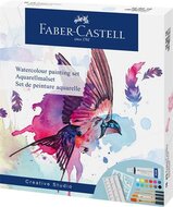 Akvarell festékkészlet, tubusos, kiegészítőkkel, FABER-CASTELL "Creative Studio", 12 különböző szín, (18 db)