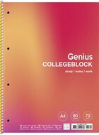 Spirálfüzet, A4+, kockás, 80 lap, SHKOLYARYK "Genius", vegyes
