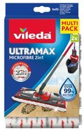 Lapos felmosó utántöltő, 2in1, VILEDA "Ultramax", fehér-piros, (2 db)