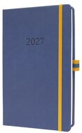 Naptár, A5, heti, 2027, kemény borító, SIGEL "Linescape", kék-sárga