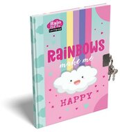 Emlékkönyv, lakattal, A5, keményfedeles, LIZZYSULI, "Lollipop Rainbow"