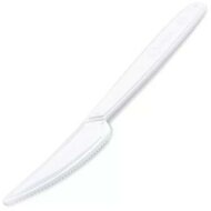 Kés, műanyag, többször használatos, 18 cm, 50 db, fehér, (50 db)