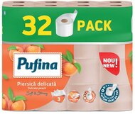 Toalettpapír, 3 rétegű, kistekercses, 32 tekercs, PUFINA "Delicate Peach", barack illattal, (32 tek)