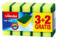 Mosogatószivacs, 3+2 db, VILEDA "Tip Top", sárga, (5 db)