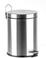 Pedálos szemetes, rozsdamentes acél, kivehető műanyag vödörrel, 10 liter