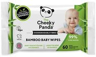 Baba törlőkendő, bambusz, lebomló, 60 lap, CHEEKY PANDA, illatmentes, (60 lap)