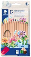 Színes ceruza készlet, háromszögletű, vastag, STAEDTLER "Noris® natural jumbo 1280N", 12 szín, (12 db)